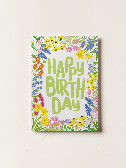 Floral Happy Birthday Card