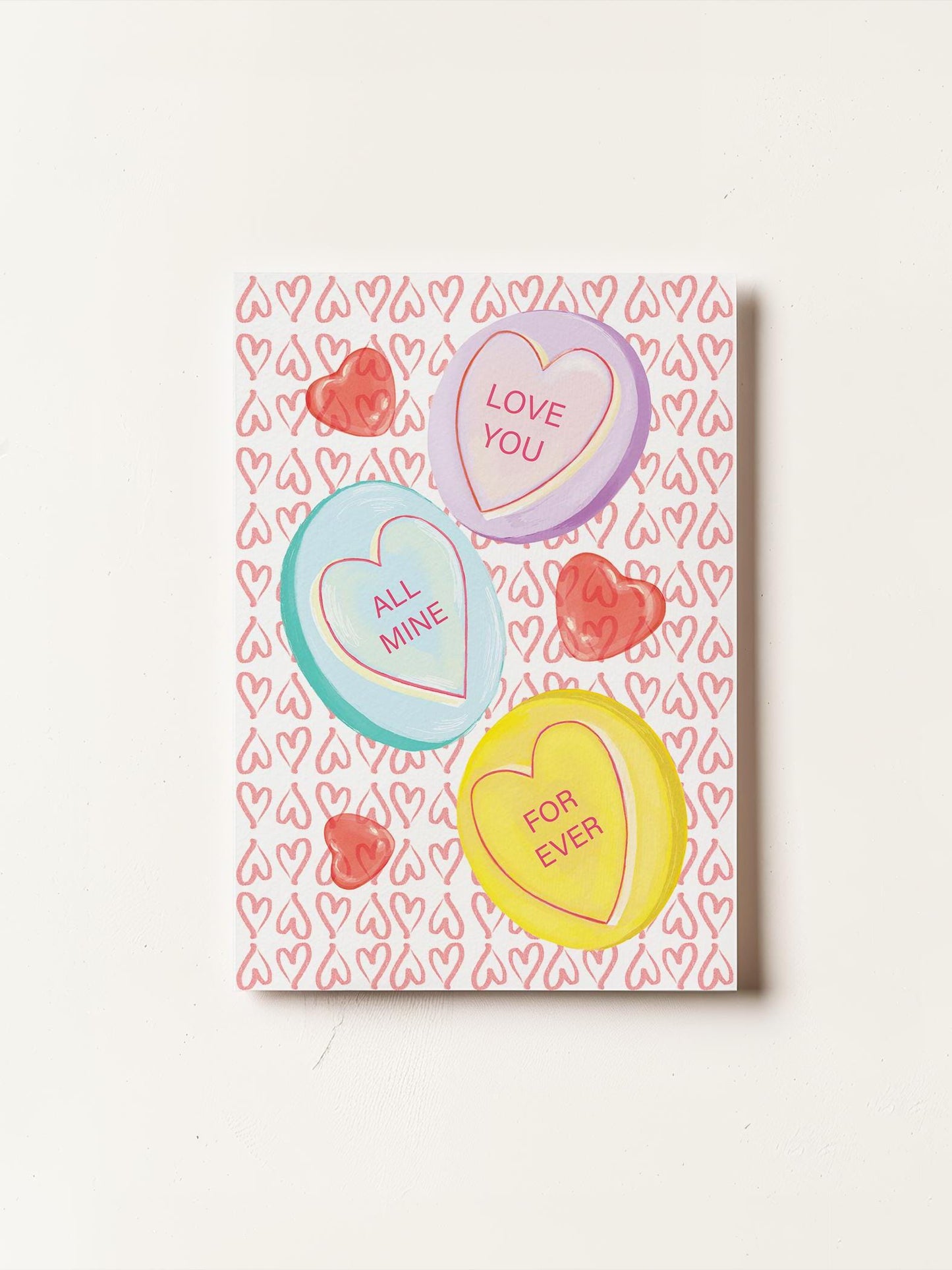 Love Hearts Candy Card