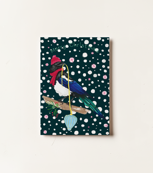 Christmas | Festive Magpie Christmas Card