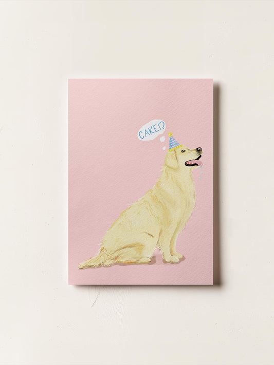 Party Dog Birthday Cake Card